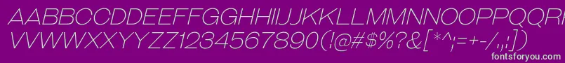 GalderglynnTitlingElIt Font – Green Fonts on Purple Background