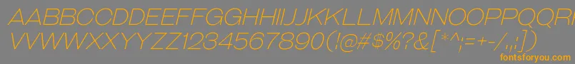 GalderglynnTitlingElIt-Schriftart – Orangefarbene Schriften auf grauem Hintergrund