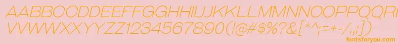 GalderglynnTitlingElIt-Schriftart – Orangefarbene Schriften auf rosa Hintergrund