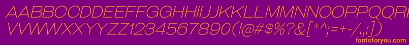 Шрифт GalderglynnTitlingElIt – оранжевые шрифты на фиолетовом фоне