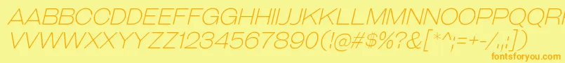 Шрифт GalderglynnTitlingElIt – оранжевые шрифты на жёлтом фоне