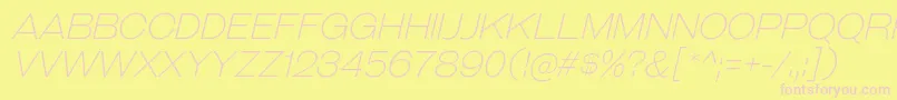 フォントGalderglynnTitlingElIt – ピンクのフォント、黄色の背景