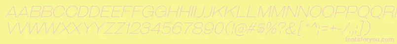 GalderglynnTitlingElIt Font – Pink Fonts on Yellow Background