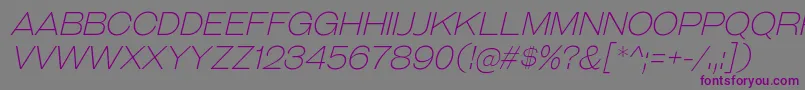Шрифт GalderglynnTitlingElIt – фиолетовые шрифты на сером фоне