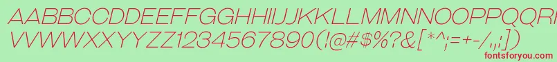 GalderglynnTitlingElIt-fontti – punaiset fontit vihreällä taustalla