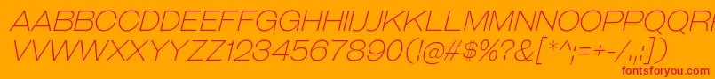 Шрифт GalderglynnTitlingElIt – красные шрифты на оранжевом фоне