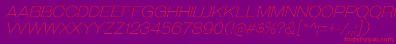 フォントGalderglynnTitlingElIt – 紫の背景に赤い文字