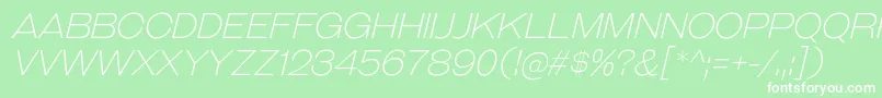フォントGalderglynnTitlingElIt – 緑の背景に白い文字