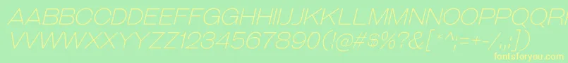 GalderglynnTitlingElIt-fontti – keltaiset fontit vihreällä taustalla
