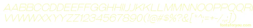 GalderglynnTitlingElIt-Schriftart – Gelbe Schriften auf weißem Hintergrund