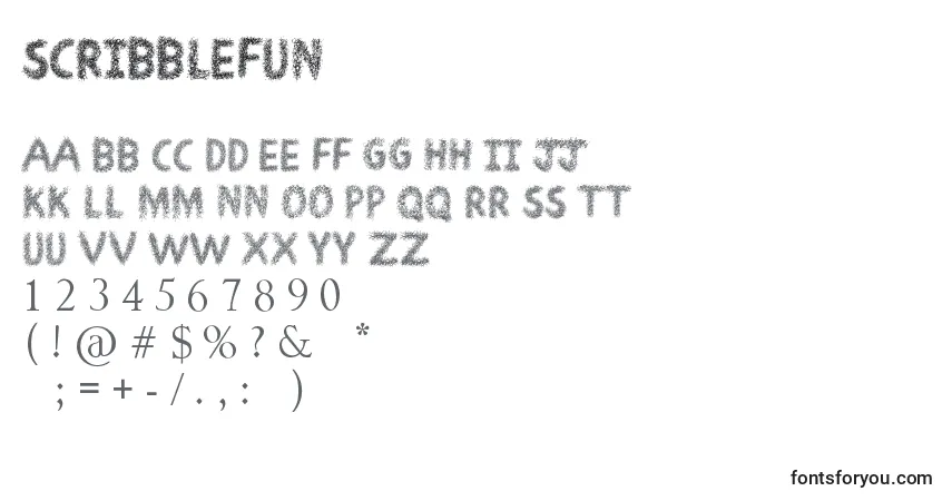 Fuente ScribbleFun - alfabeto, números, caracteres especiales