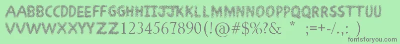 フォントScribbleFun – 緑の背景に灰色の文字
