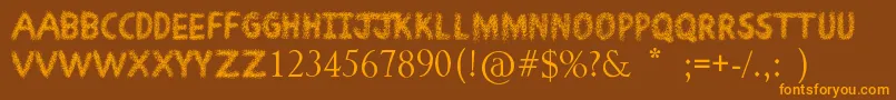 ScribbleFun Font – Orange Fonts on Brown Background