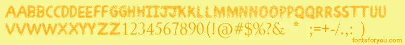 ScribbleFun Font – Orange Fonts on Yellow Background