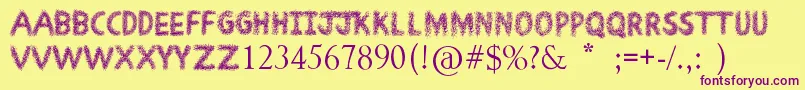 ScribbleFun Font – Purple Fonts on Yellow Background