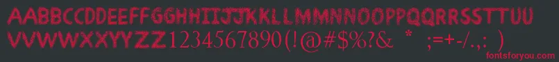 フォントScribbleFun – 黒い背景に赤い文字