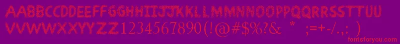 フォントScribbleFun – 紫の背景に赤い文字