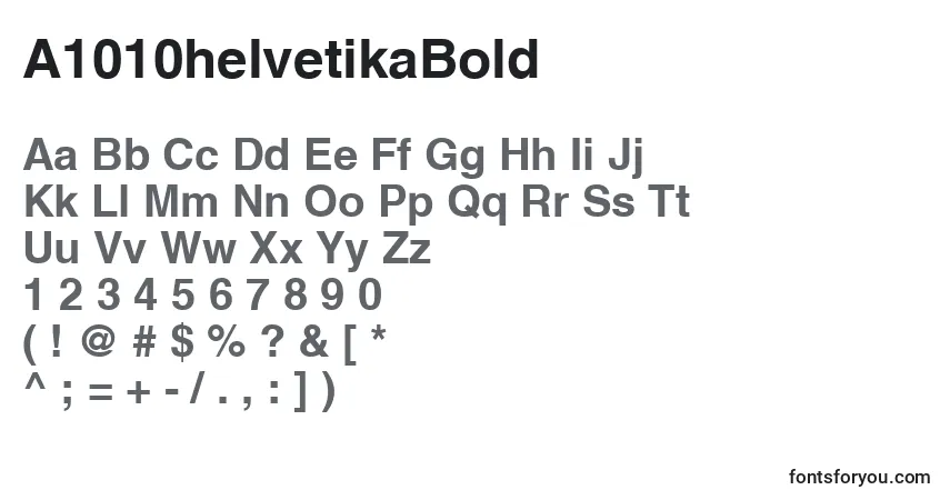 A fonte A1010helvetikaBold – alfabeto, números, caracteres especiais