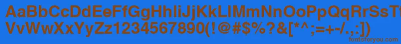 A1010helvetikaBold Font – Brown Fonts on Blue Background