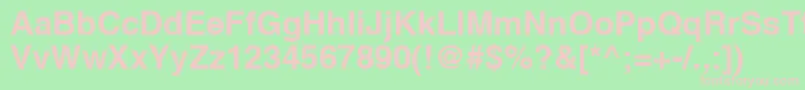 A1010helvetikaBold Font – Pink Fonts on Green Background