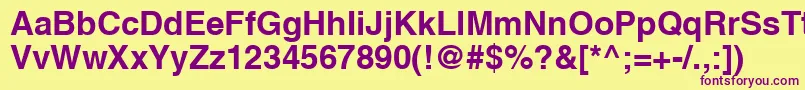 A1010helvetikaBold Font – Purple Fonts on Yellow Background