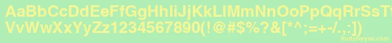 A1010helvetikaBold Font – Yellow Fonts on Green Background