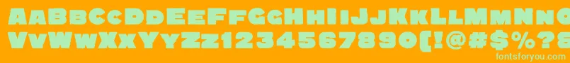 Quadratgroteskblackc Font – Green Fonts on Orange Background