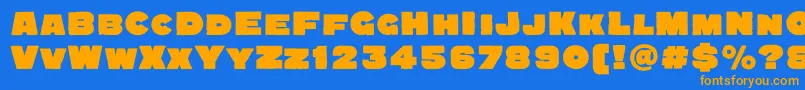 Quadratgroteskblackc Font – Orange Fonts on Blue Background