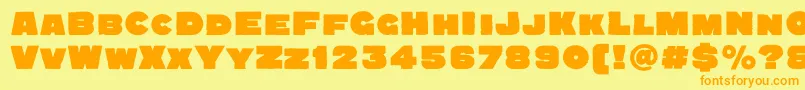 Quadratgroteskblackc Font – Orange Fonts on Yellow Background