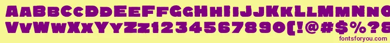 Quadratgroteskblackc Font – Purple Fonts on Yellow Background