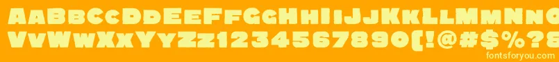 Quadratgroteskblackc Font – Yellow Fonts on Orange Background