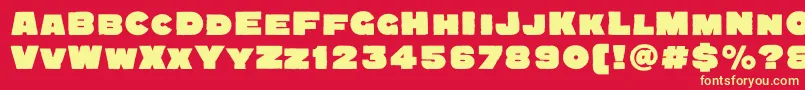 Quadratgroteskblackc Font – Yellow Fonts on Red Background