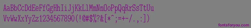 Шрифт Lmmonoltcond10Regular – фиолетовые шрифты на сером фоне