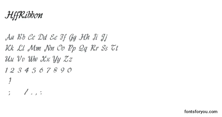 HffRibbon (105790)-fontti – aakkoset, numerot, erikoismerkit