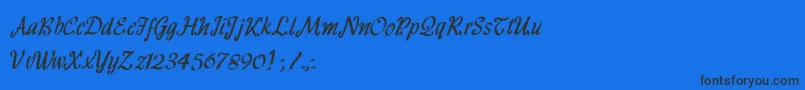 HffRibbon Font – Black Fonts on Blue Background