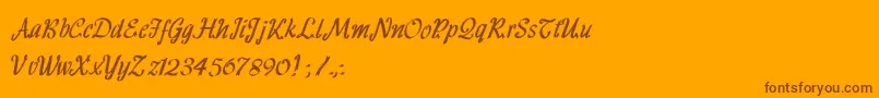 HffRibbon Font – Brown Fonts on Orange Background