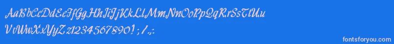 HffRibbon Font – Pink Fonts on Blue Background