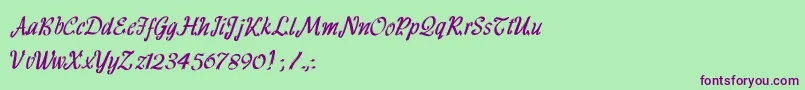 HffRibbon Font – Purple Fonts on Green Background