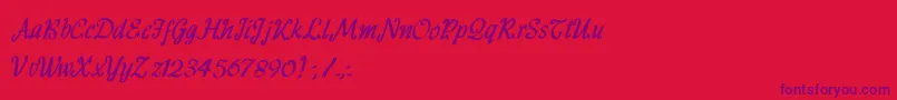 HffRibbon Font – Purple Fonts on Red Background