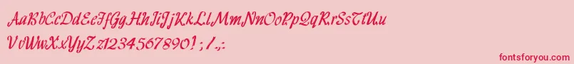 HffRibbon-Schriftart – Rote Schriften auf rosa Hintergrund