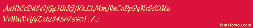 HffRibbon Font – Yellow Fonts on Red Background