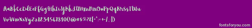 BmdAvocadoLime Font – Green Fonts on Purple Background