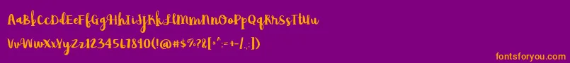 BmdAvocadoLime Font – Orange Fonts on Purple Background