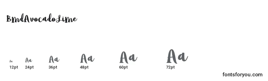 BmdAvocadoLime Font Sizes
