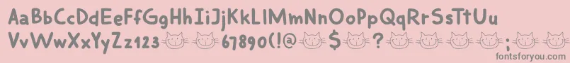 DkSmilingCat Font – Gray Fonts on Pink Background