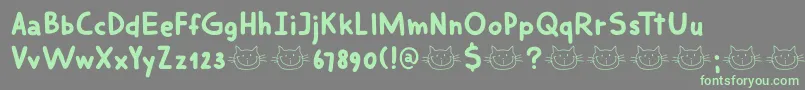 DkSmilingCat Font – Green Fonts on Gray Background