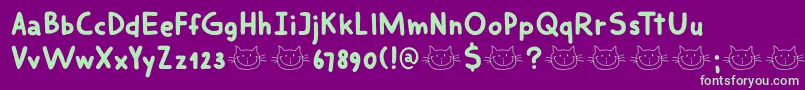 DkSmilingCat Font – Green Fonts on Purple Background