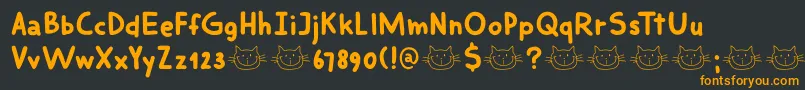DkSmilingCat Font – Orange Fonts on Black Background