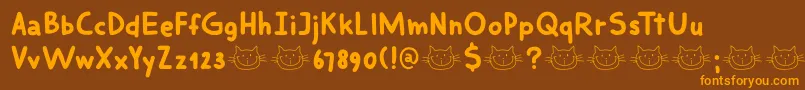 Шрифт DkSmilingCat – оранжевые шрифты на коричневом фоне