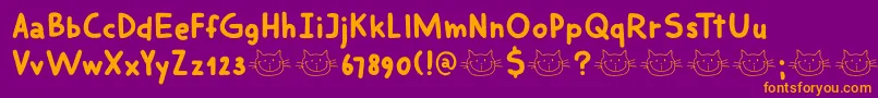 fuente DkSmilingCat – Fuentes Naranjas Sobre Fondo Morado
